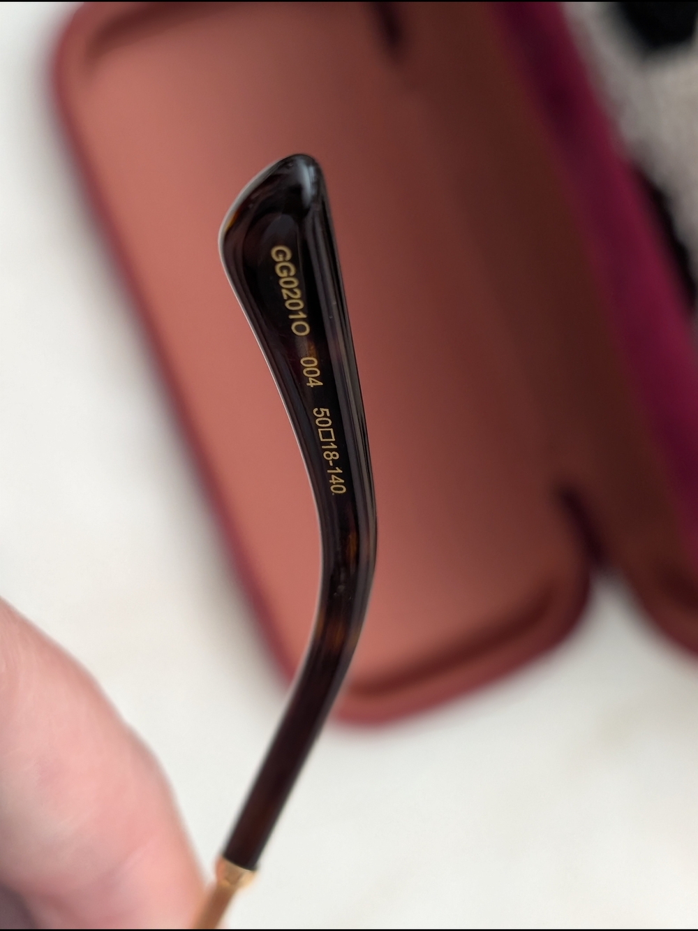NWOT Gucci GG0201O Gold Glitter Half-Rim Women's Glasses - Picture 7 of 8